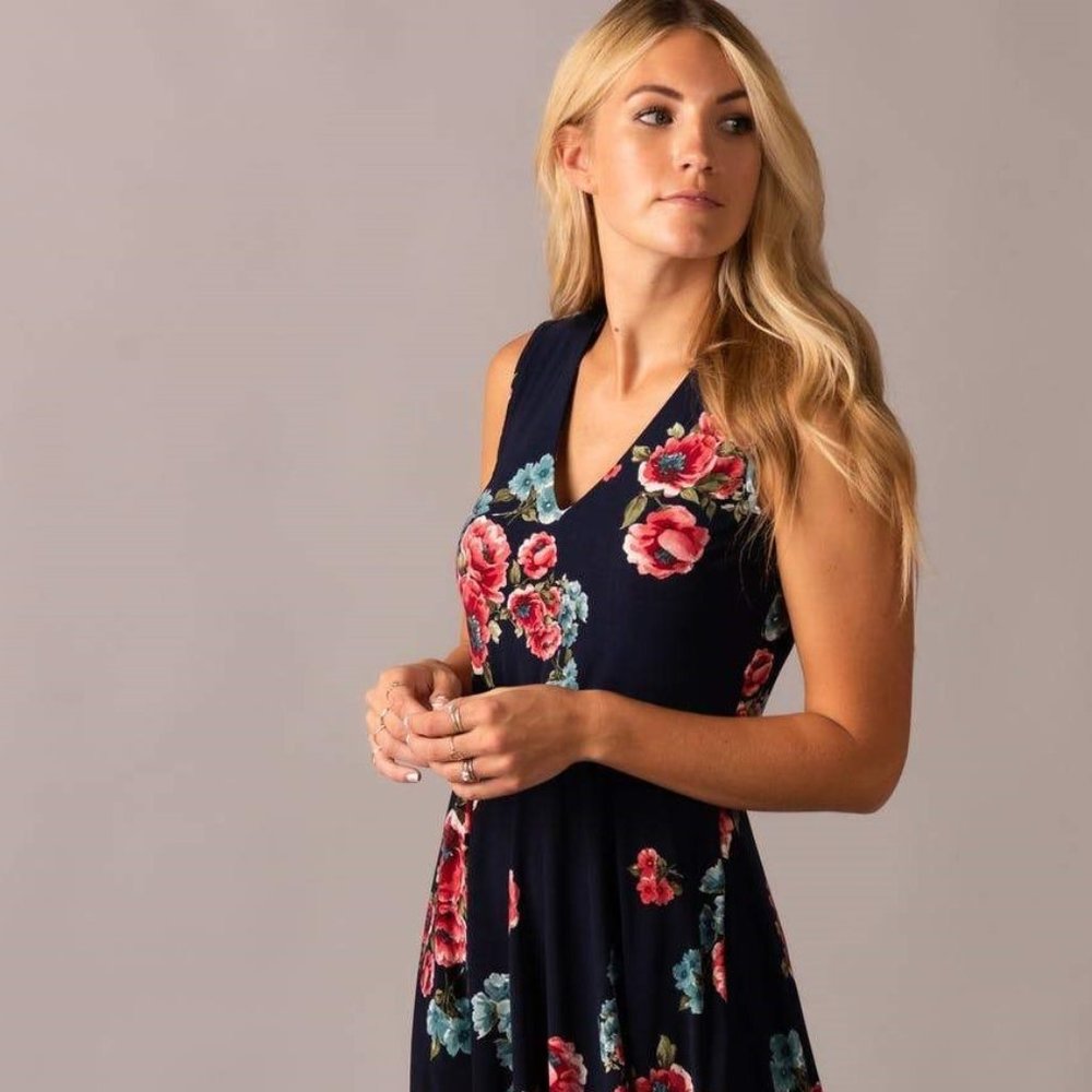 Agnes & Dora™ Handkerchief Midi Dress Sleeveless